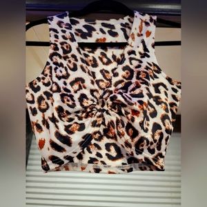 NWOT Cheetah Crop Top